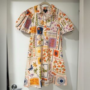 🍊NWT MSK Multi-Color Printed Short Puff Sleeve Mini Dress